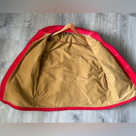 1930s WOOLRICH Large Solid Red Wool Mackinaw Hunting Winter Coat Made in the USA - Picture 9 of 9